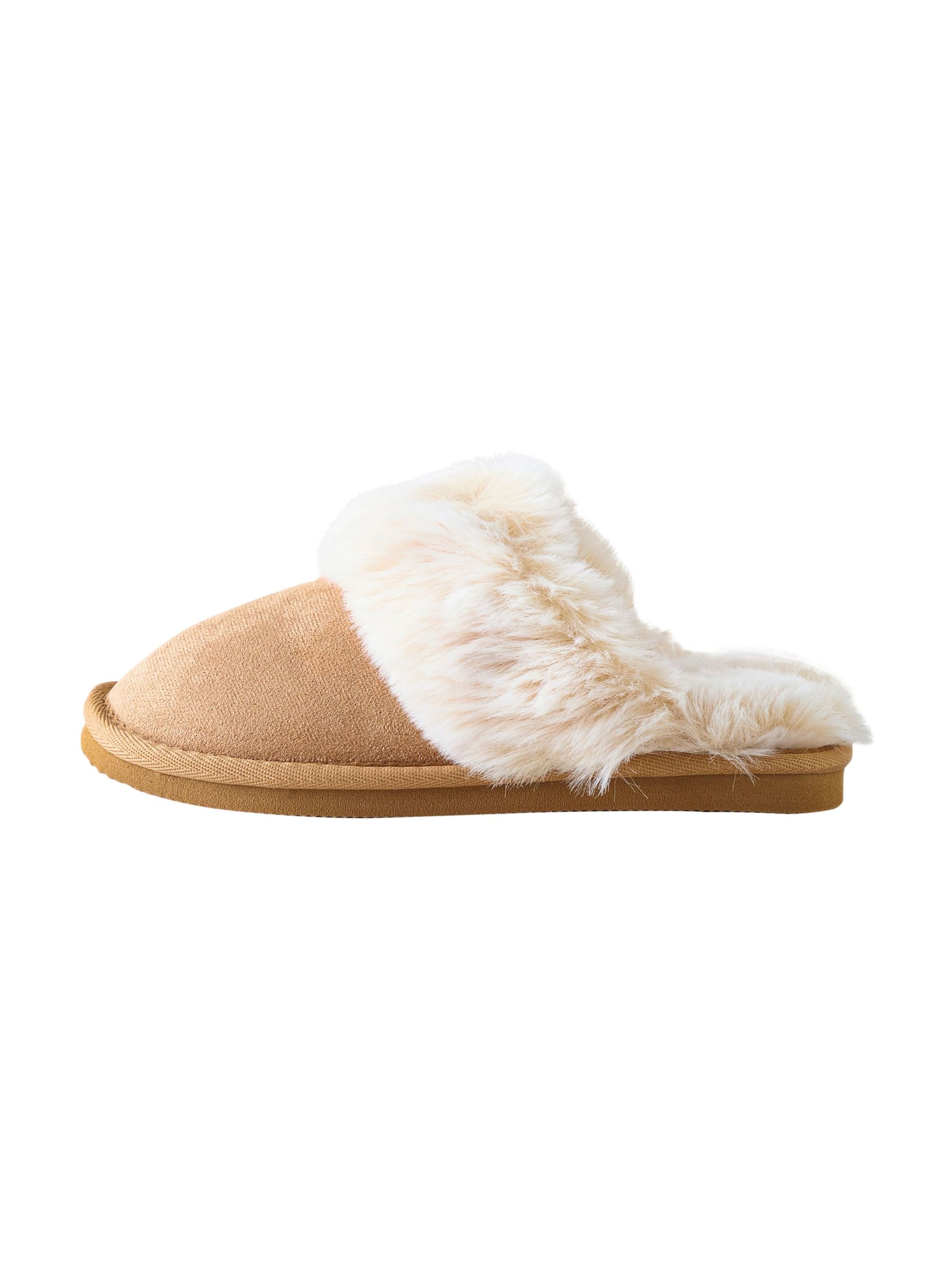 Next Домашни пантофи в кафяво: отпред