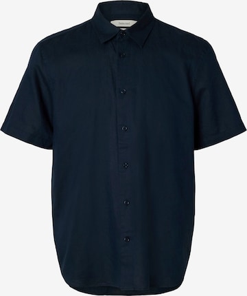 Chemise 'SLHCLAY' SELECTED en bleu : devant