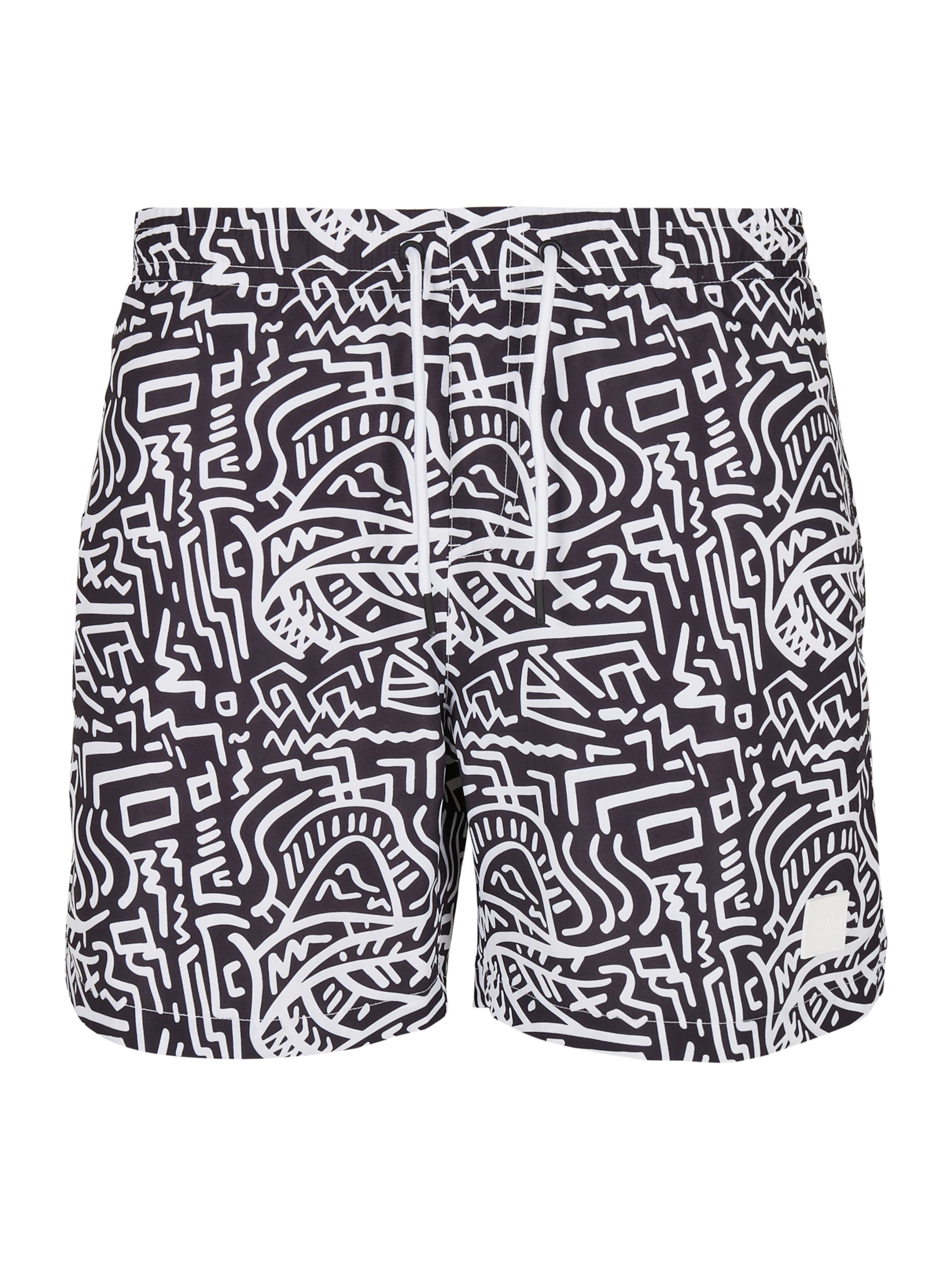 Urban Classics Bermudas en negro / blanco, Vista del producto