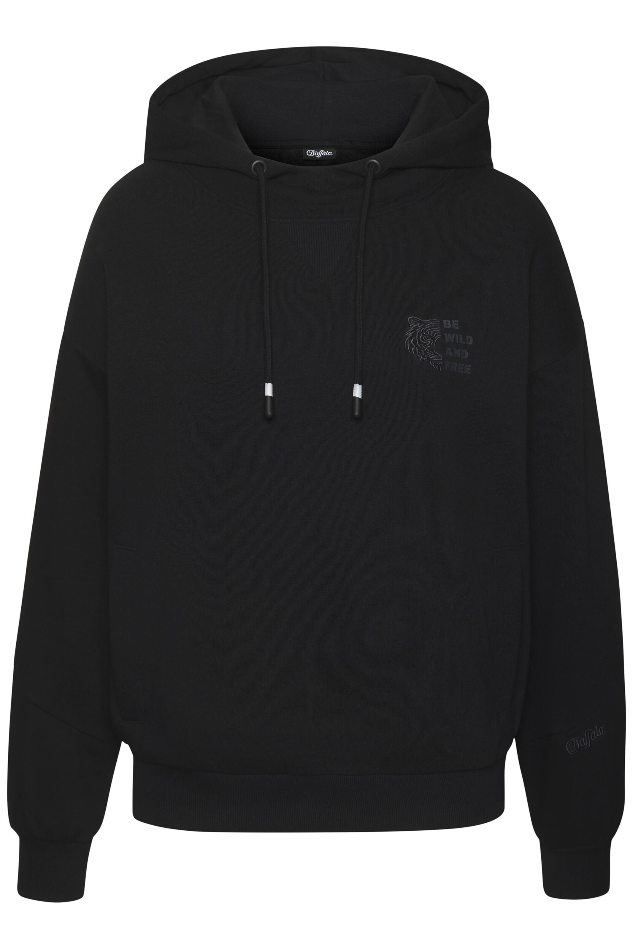 Bluză de molton de la BUFFALO pe negru: față