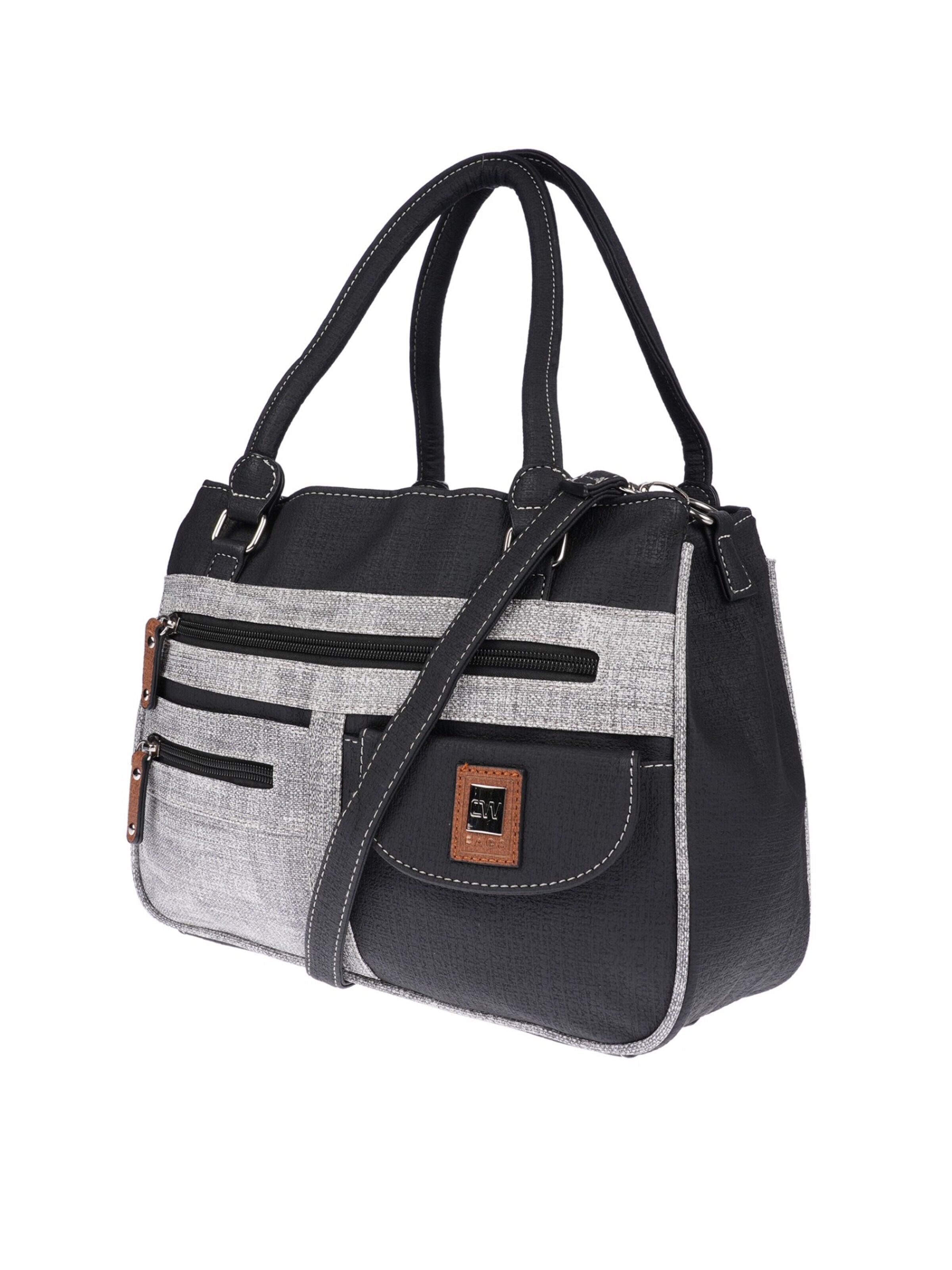 Christian Wippermann Handbag 'Große Damen Tasche Umhängetasche Schultertasche' in Grey: front