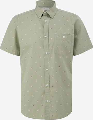 s.Oliver Slim fit Button Up Shirt in Green: front