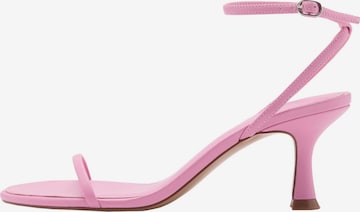 MANGO Remienkové sandále 'Flo' - ružová: predná strana
