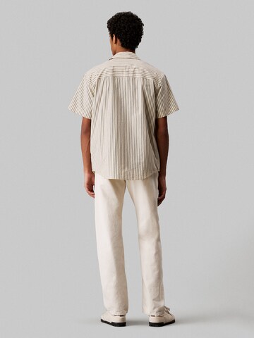Calvin Klein Jeans Comfort fit Button Up Shirt in Beige