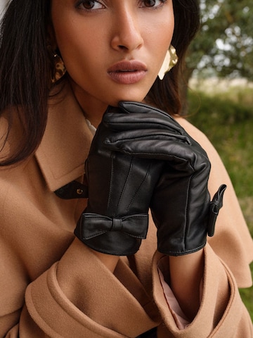 Gants love & roses en noir