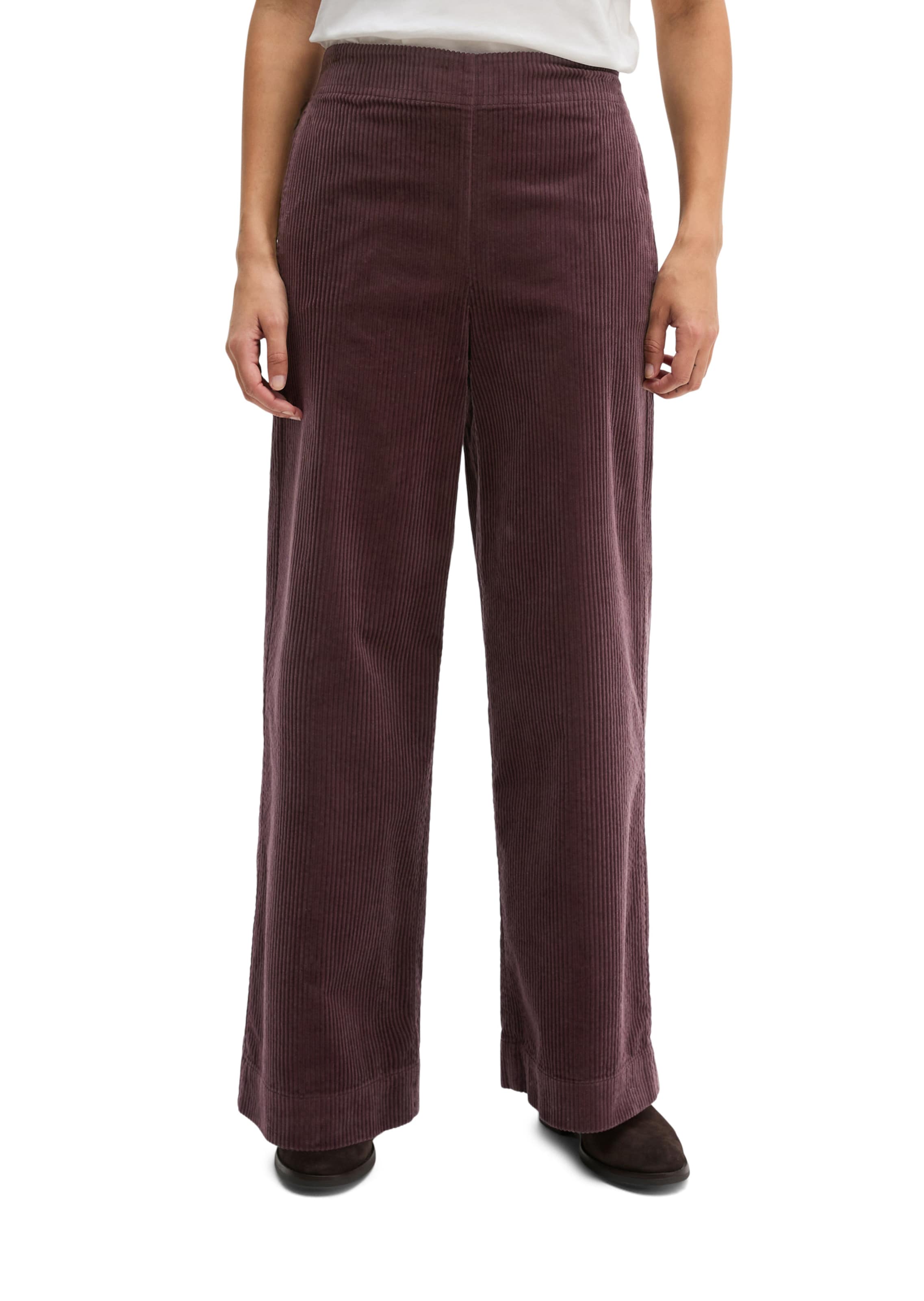 Marc O'Polo Wide leg Broek in Rood: voorkant