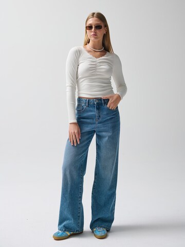 NoWear Wide Leg Farkut värissä sininen: etupuoli