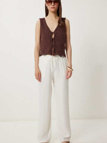 Happiness İstanbul Свободный крой Штаны в Белый