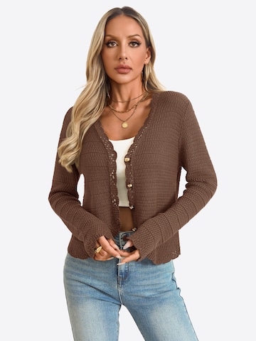 Geacă tricotată de la Imily Bela pe maro: față