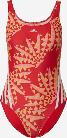 ADIDAS SPORTSWEAR - Soutien Bustier Fato de banho desportivo 'Farm Rio' em vermelho: frente