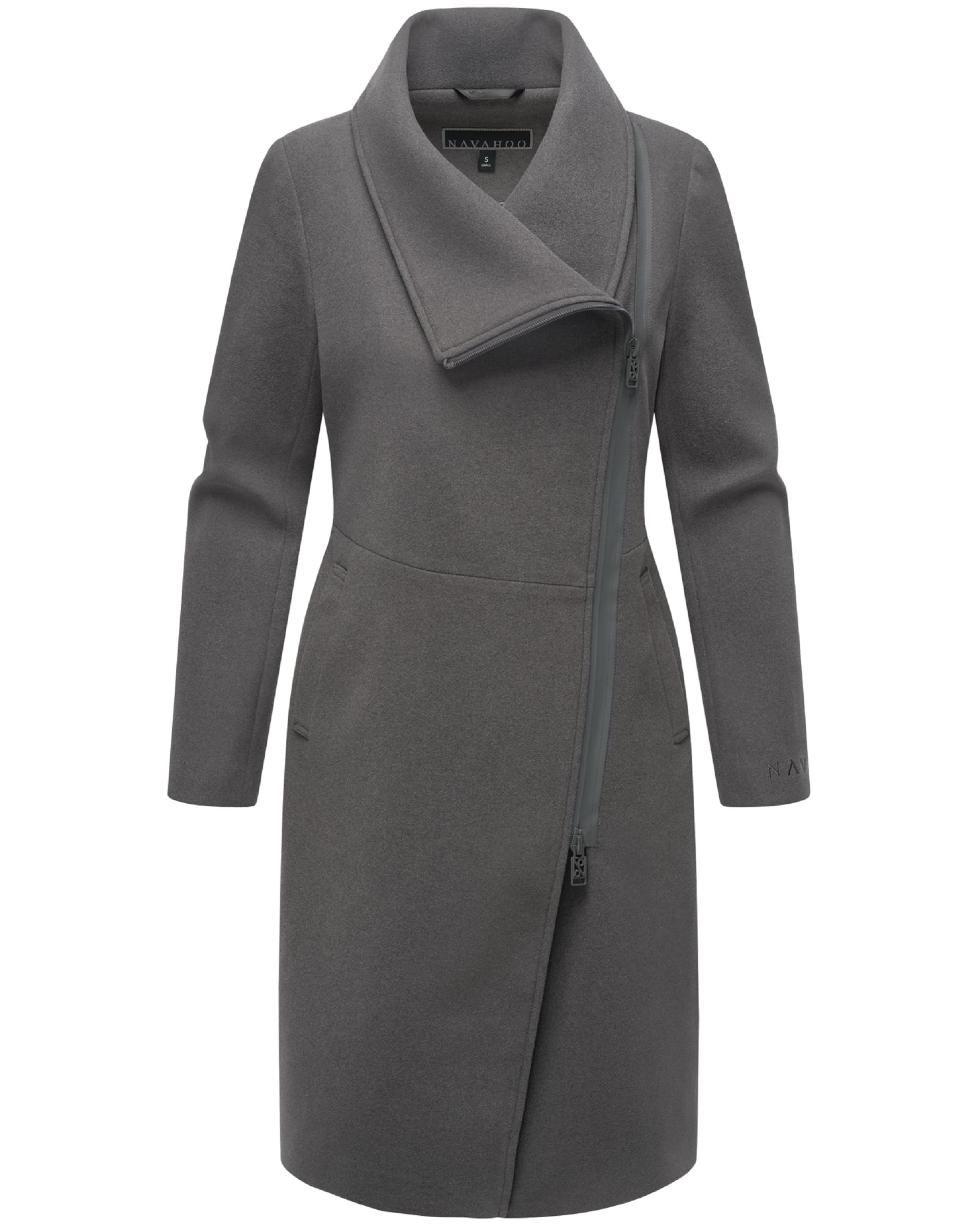 NAVAHOO Демисезонное пальто 'Samtrose' в Серый: спереди
