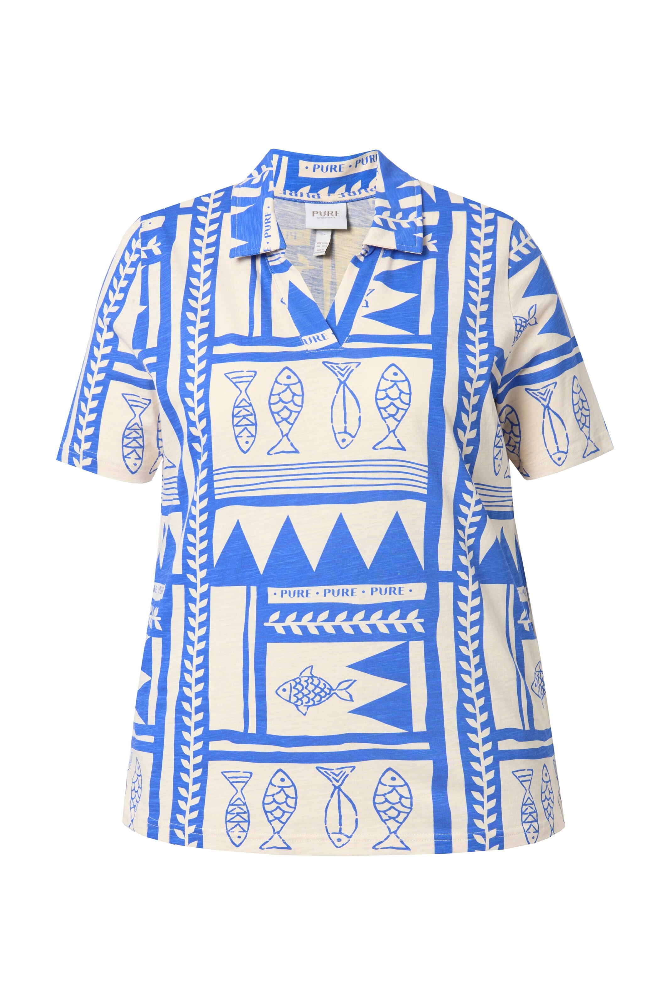 Ulla Popken Bluse in Blau: Vorderseite