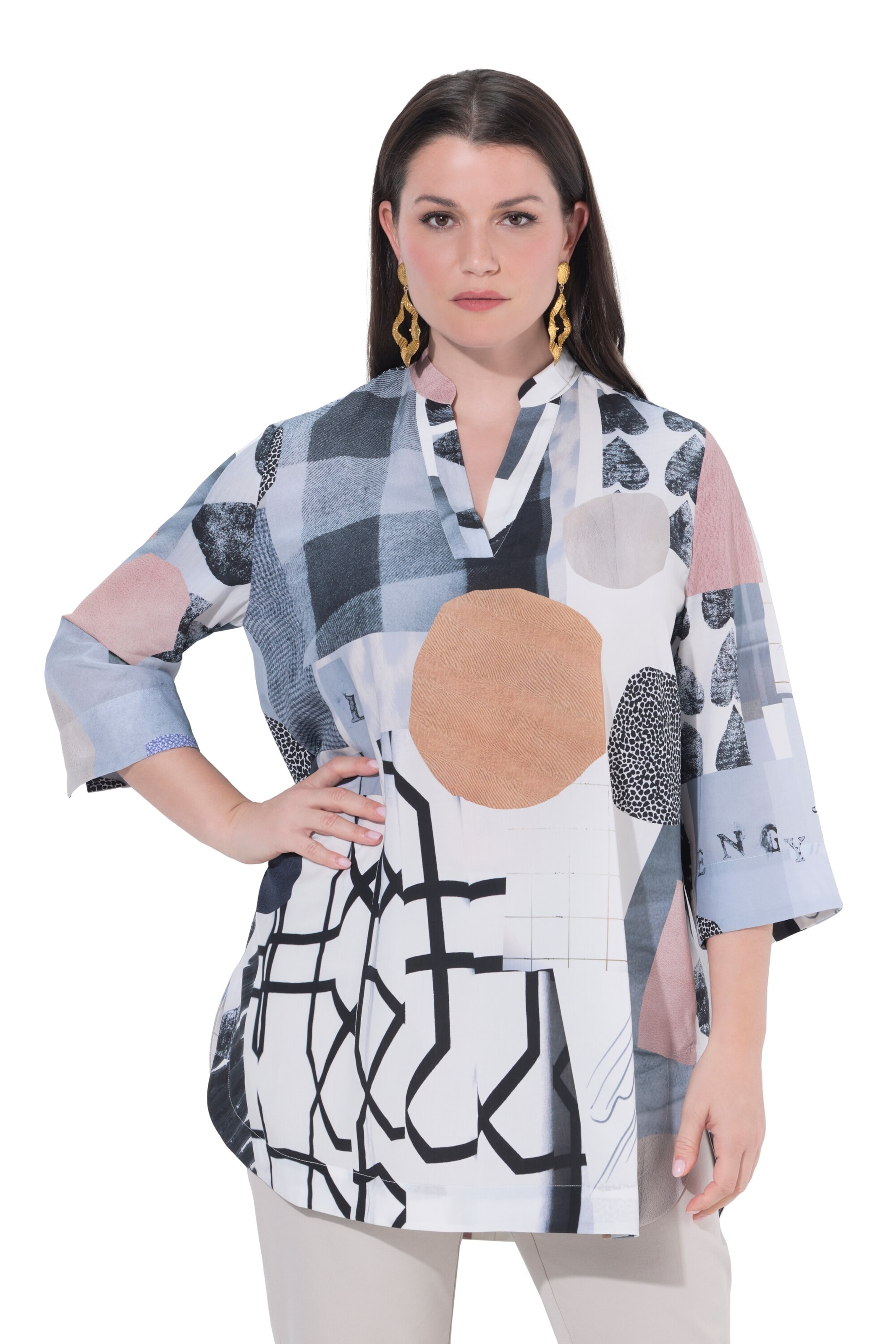 Ulla Popken Tuniek in Wit: voorkant