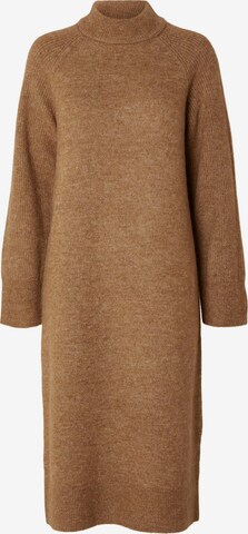 SELECTED FEMME Knitted dress 'RENA' in Brown: front