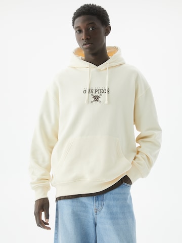 Sweat-shirt Pull&Bear en blanc : devant