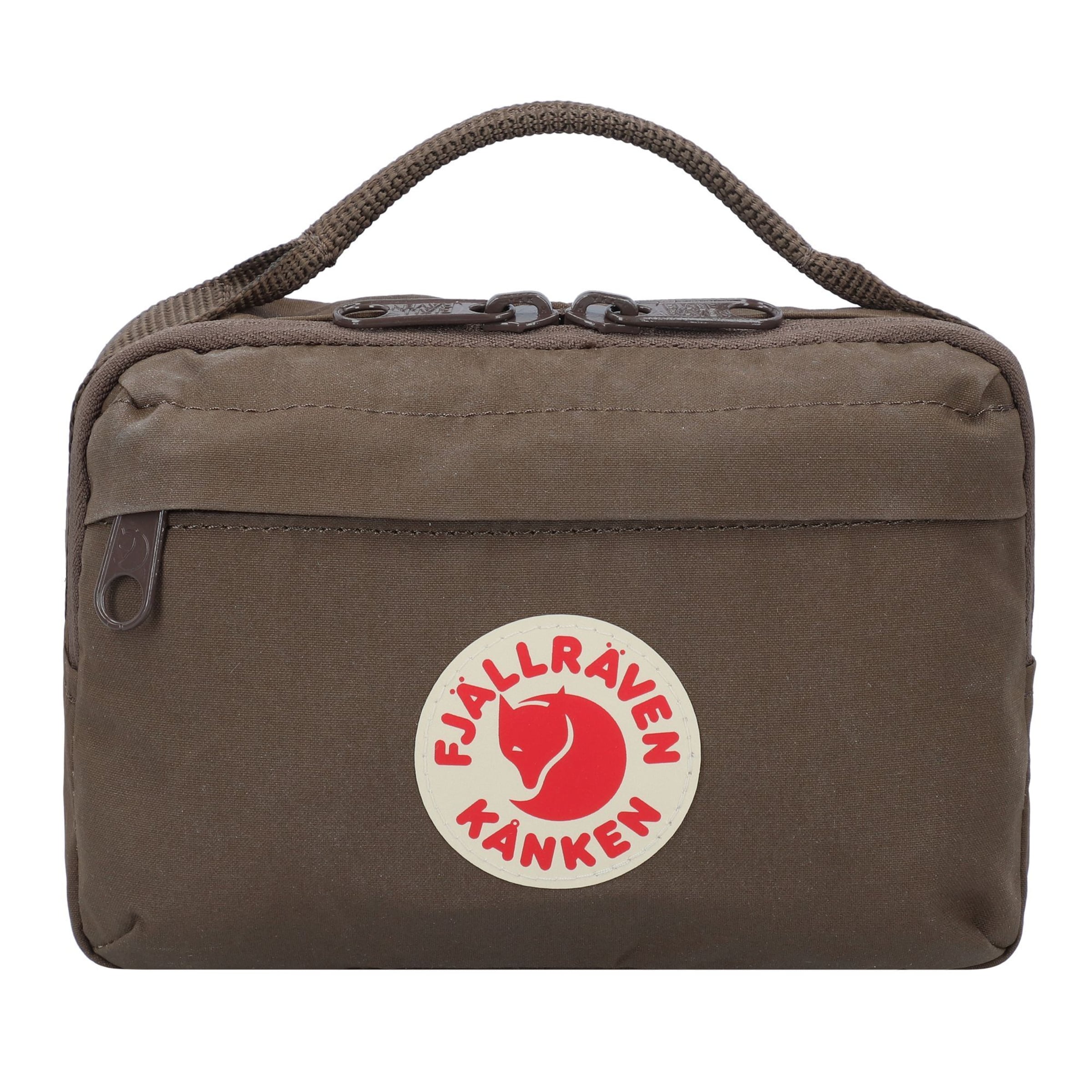 Fjällräven Heuptas 'Kanken ' in de kleur Taupe / Bloedrood / Wit, Productweergave
