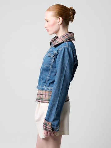 Fenice Übergangsjacke 'Urban Plaid Denim'‌‌‌‌‌‌‌‌‌‌ in Grün