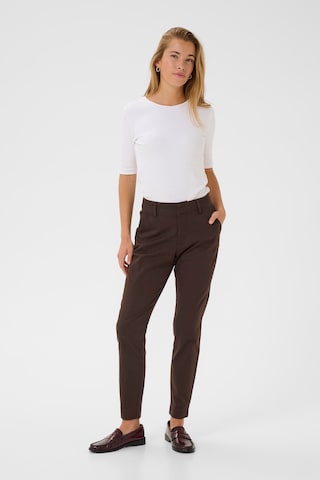 Kaffe Slim fit Chino trousers 'KALea' in Brown