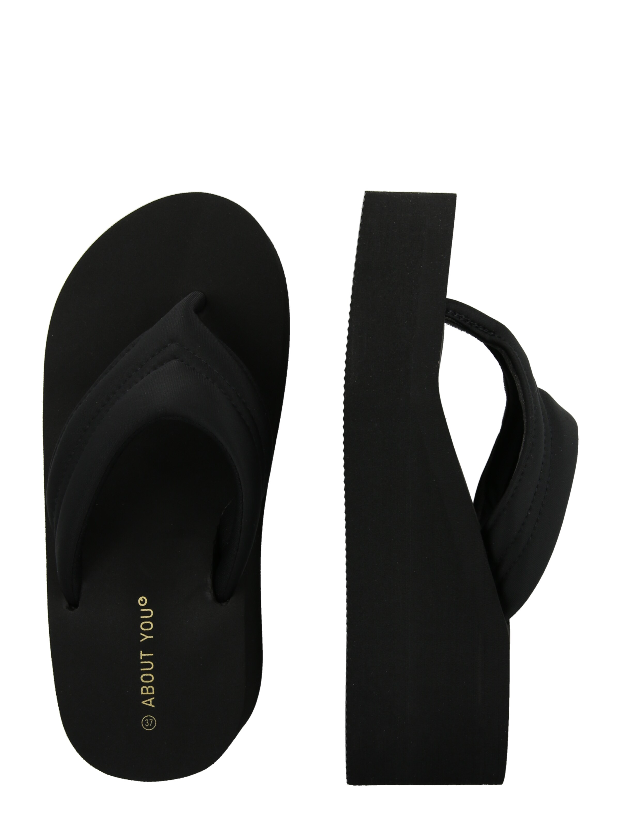 ABOUT YOU T-bar sandals 'Katrin' in Black