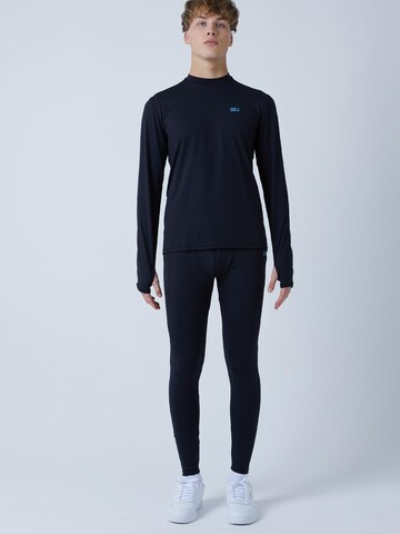 SPORTKIND Performance shirt 'Langarmshirt High-Neck' in Black: front