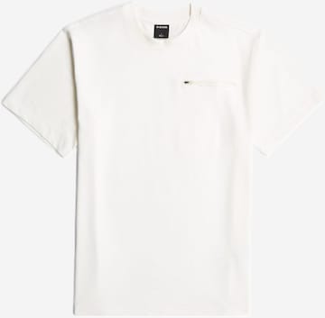 G-STAR Shirt 'Distressed Zip Pocket T-Shirt' in Wit: voorkant