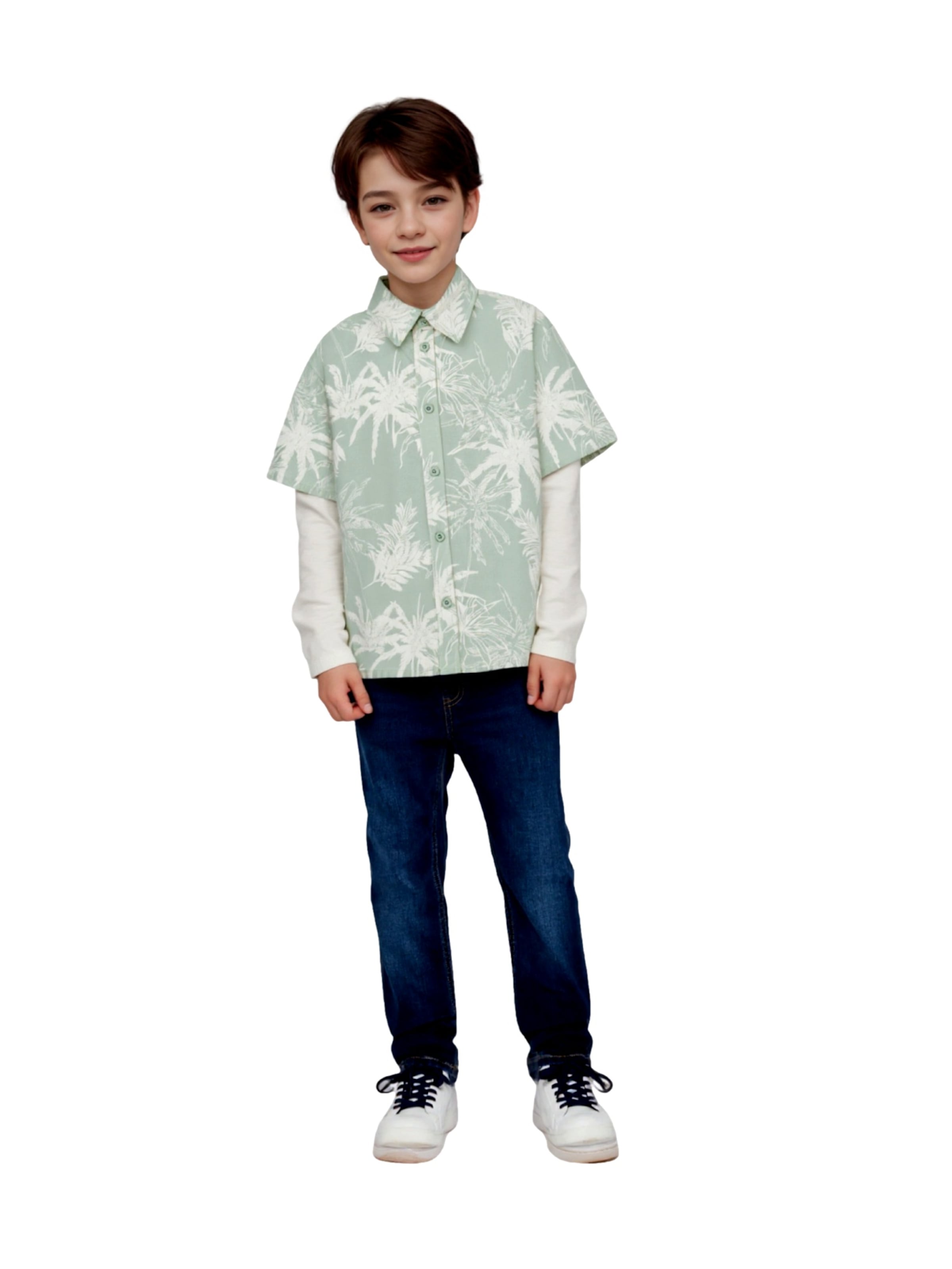 NAME IT Regular fit Button Up Shirt 'Hejon' in Green