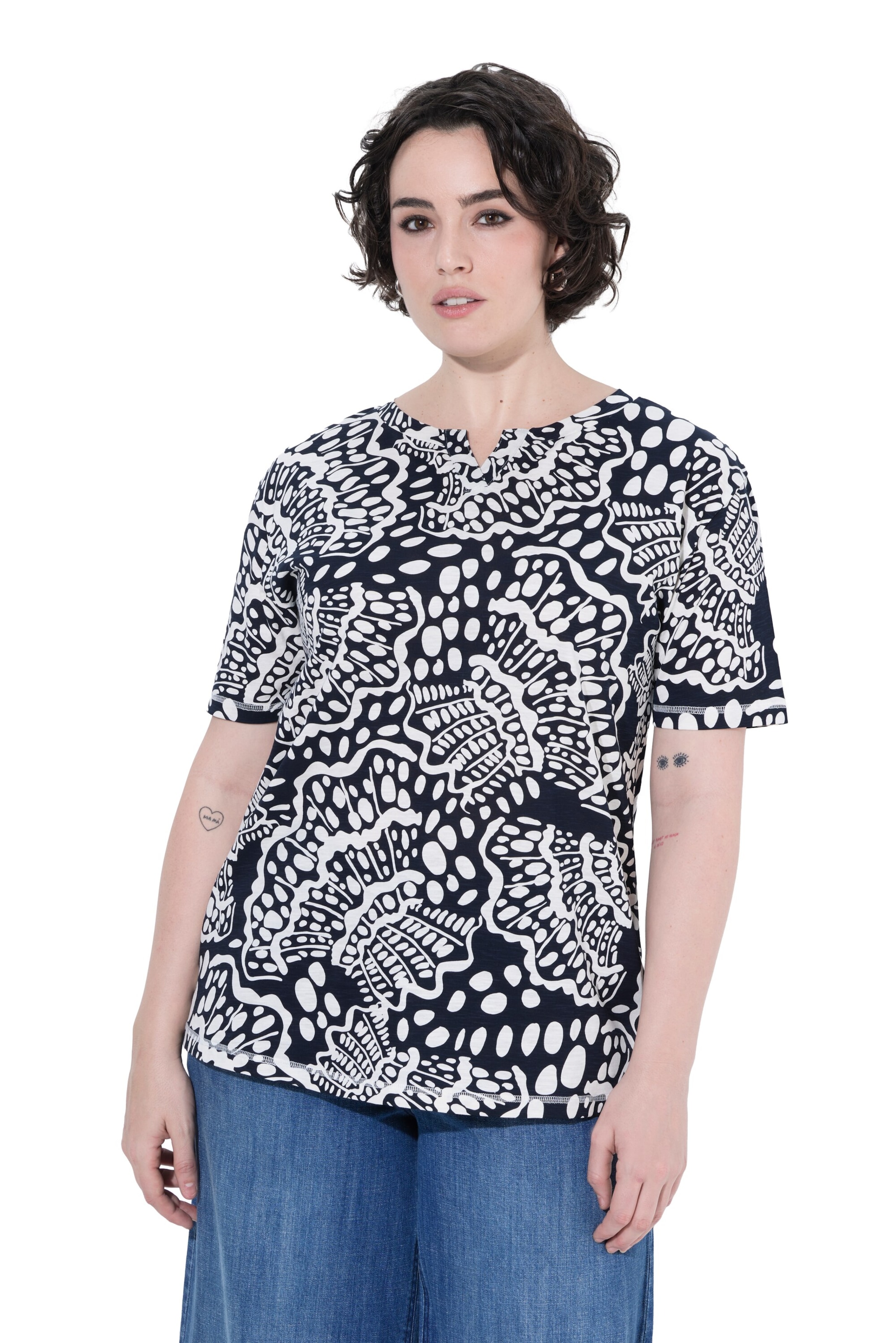 Ulla Popken Shirt in Blauw: voorkant