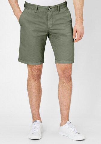 REDPOINT Regular Chino Pants in Green: front