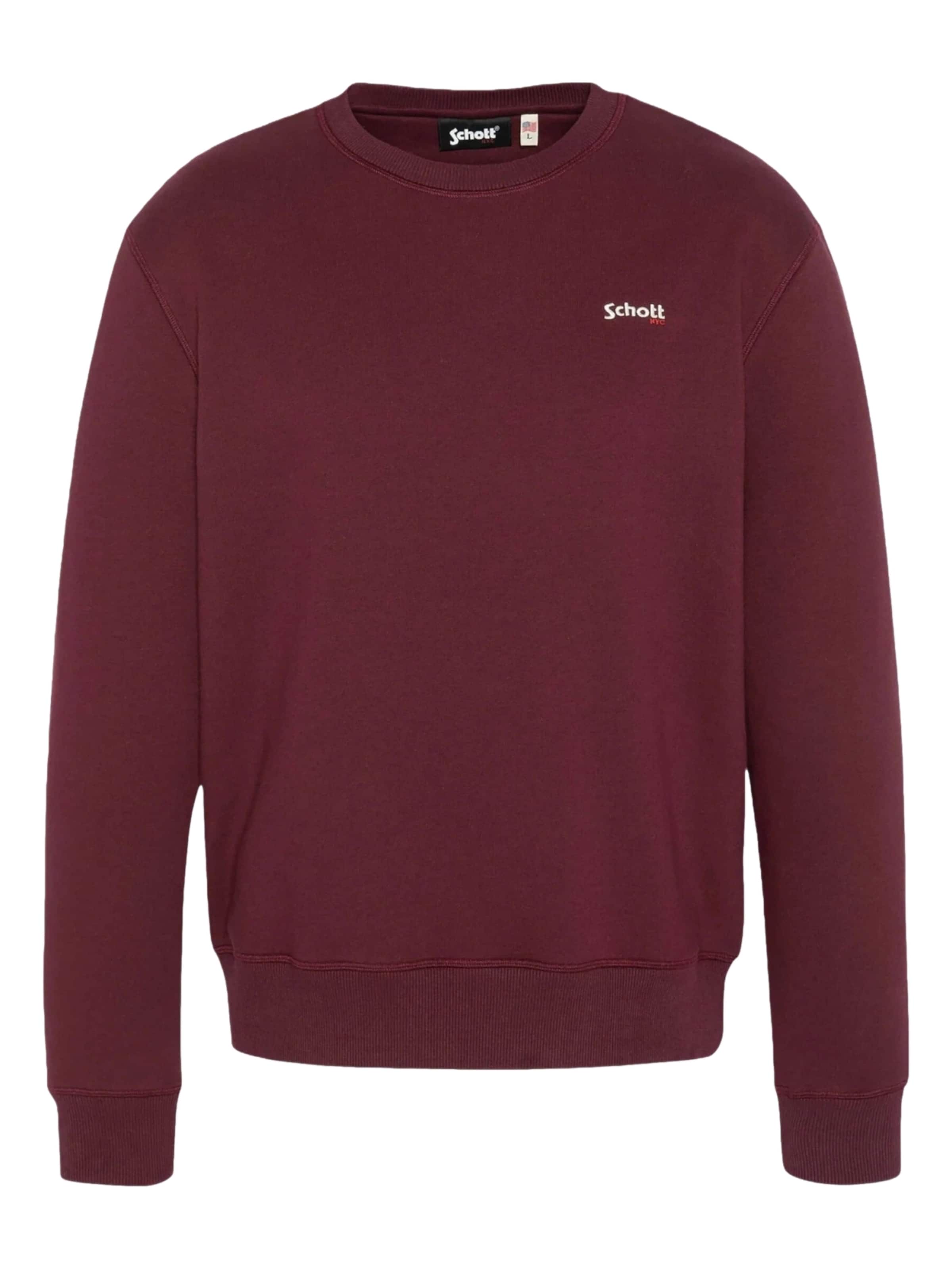Schott NYC Sweatshirt in Bordeaux / White, Item view