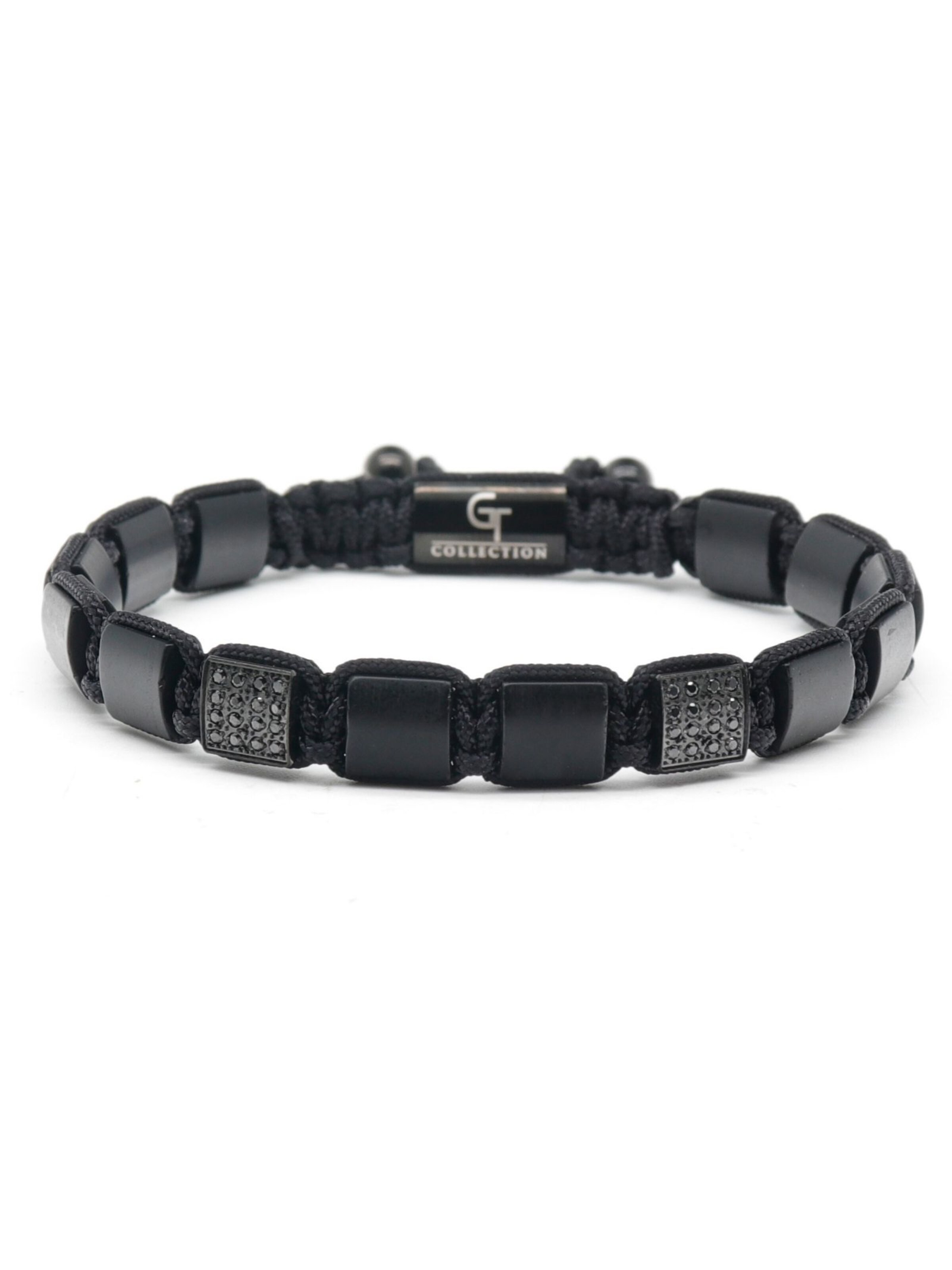 GT Collection Armband 'Flat-Bead' in Zwart: voorkant