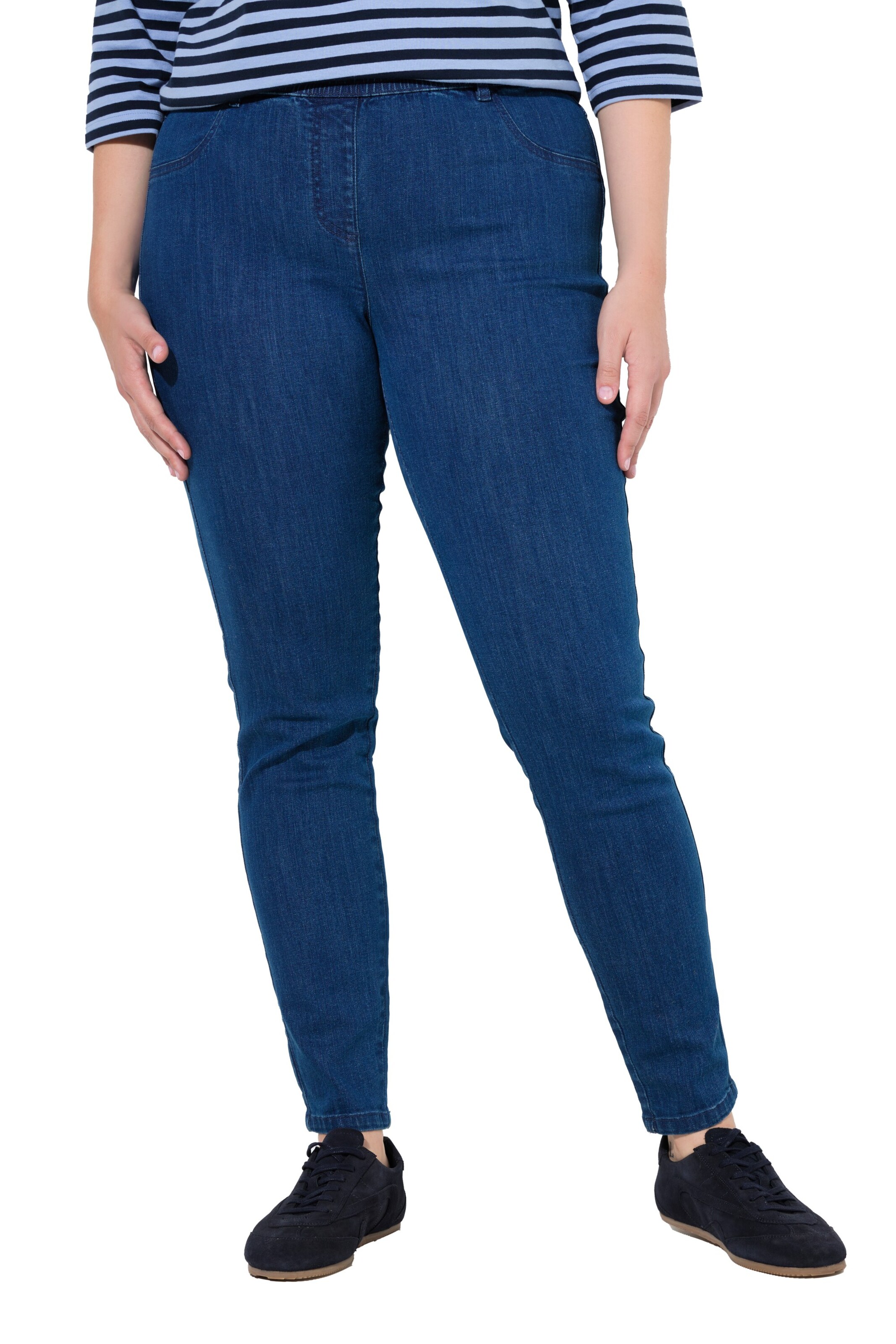 Ulla Popken Skinny Jeggings in Blauw: voorkant