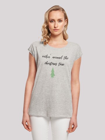 F4NT4STIC Shirt 'Rockin around the christmas tree' in Grey: front