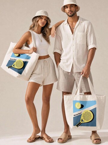 Neverless Beach Bag 'Padel Club' in Beige