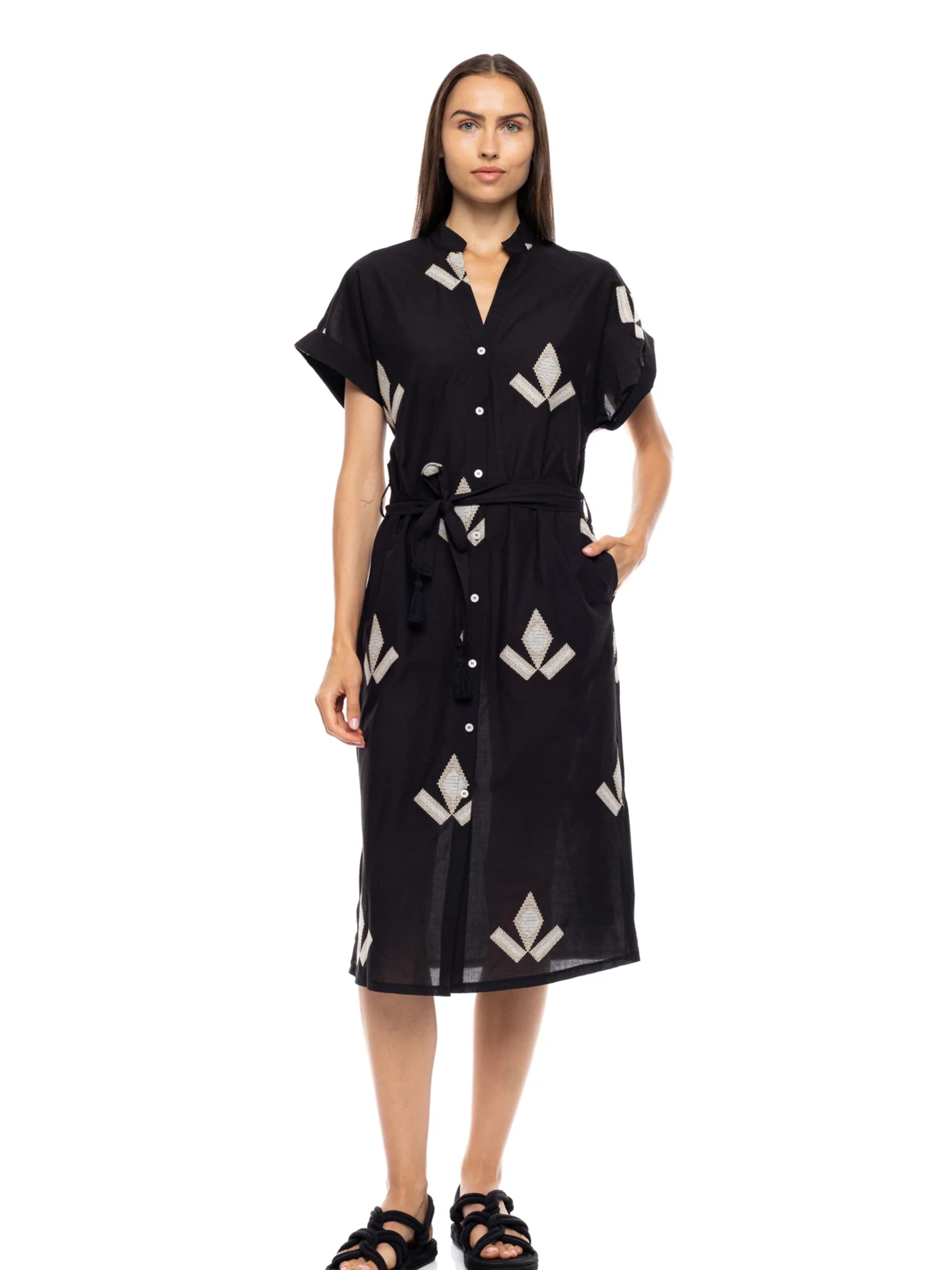 Pink Label Sommerkjole 'BEACHWEAR MAROCCO EMBRODERY' i sort: forside