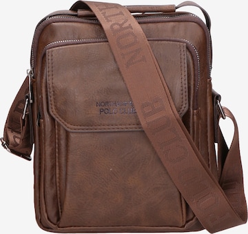 Borsa a tracolla di Northampton Polo Club in marrone: frontale