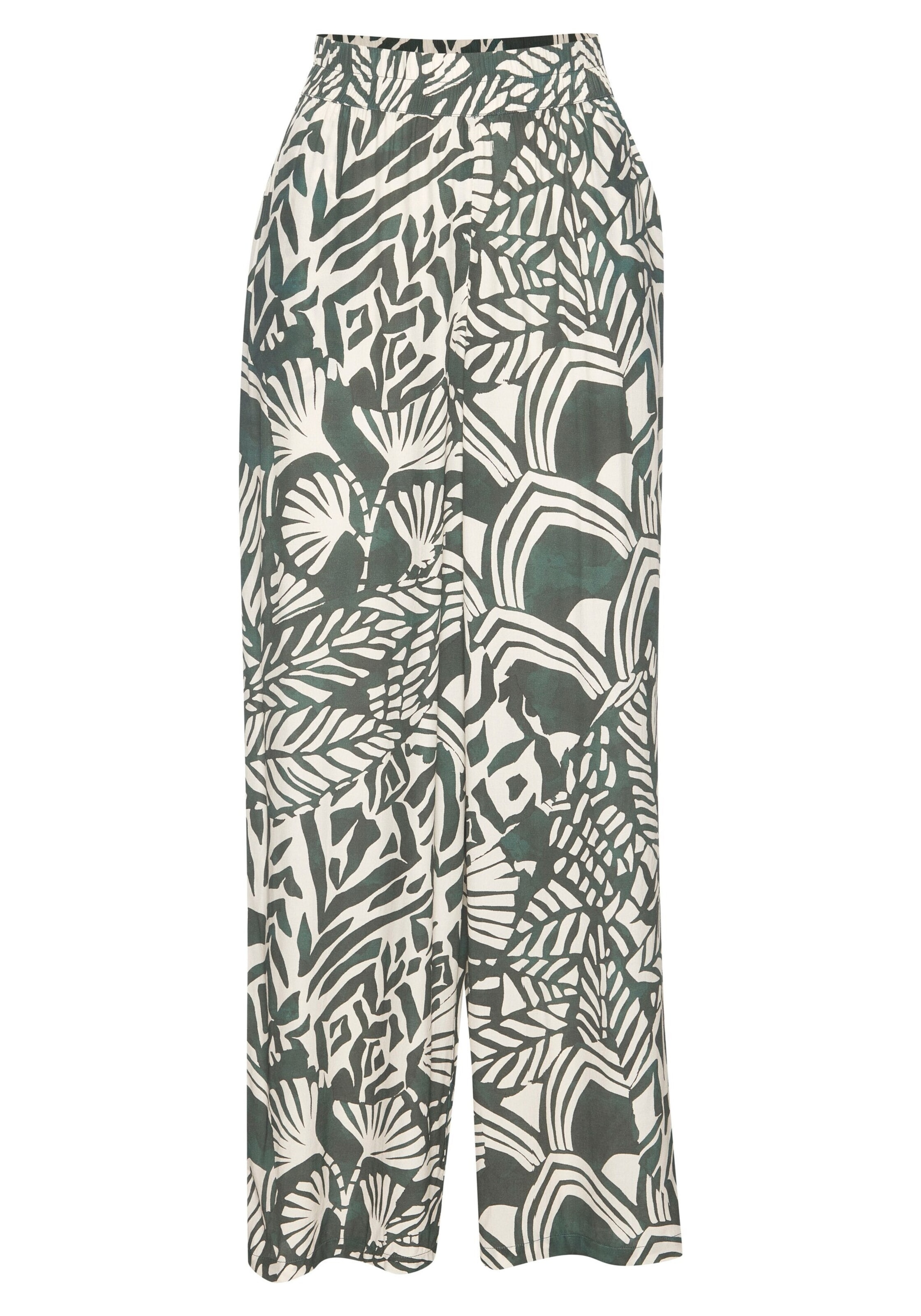 žalia LASCANA Plačios klešnės Kelnės: priekis