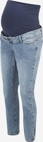 Slimfit Jeans 'Malaga' de la MAMALICIOUS pe albastru: față