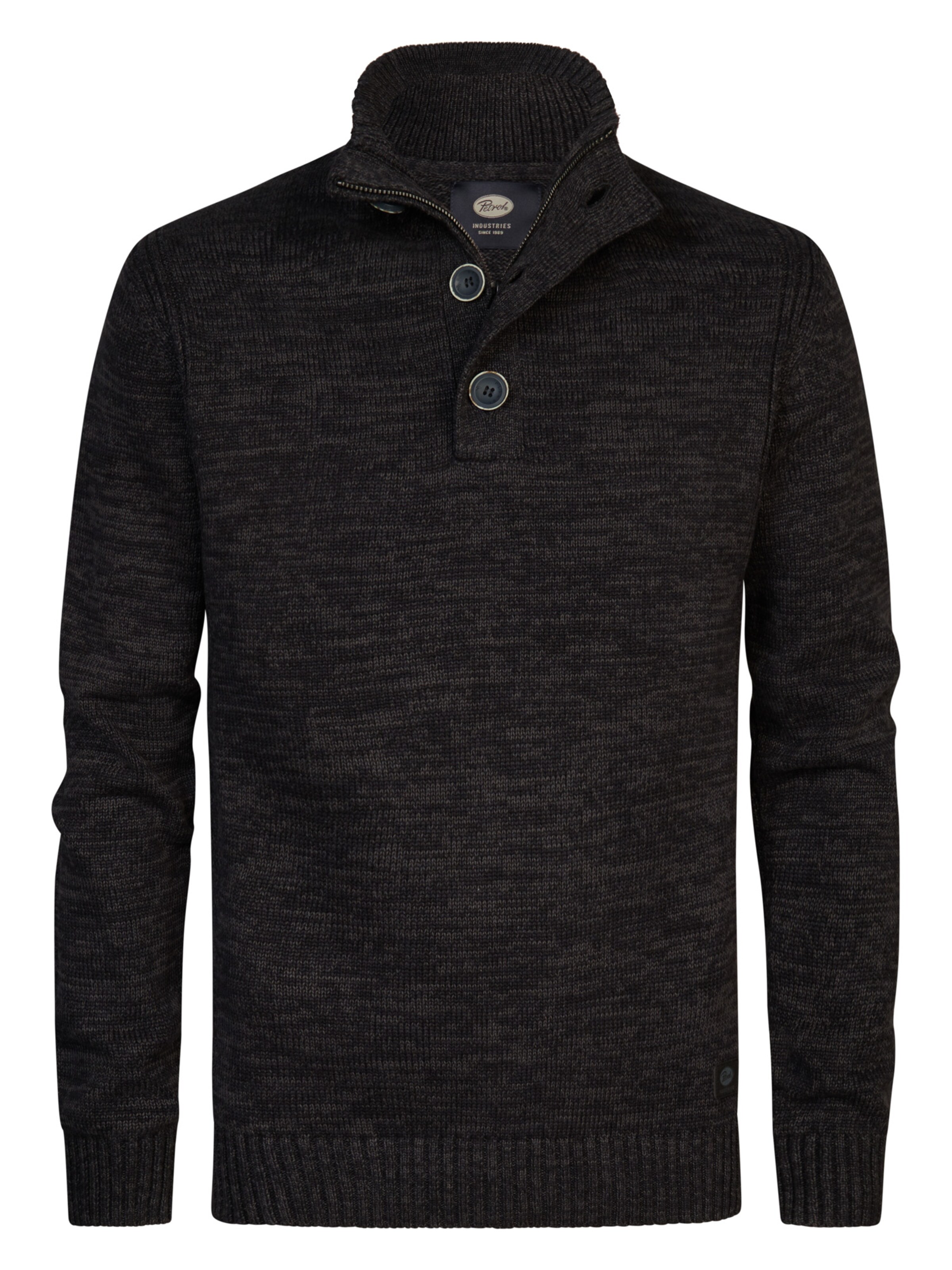 Petrol Industries Trui &#x27;Brevig&#x27; in Zwart: voorkant