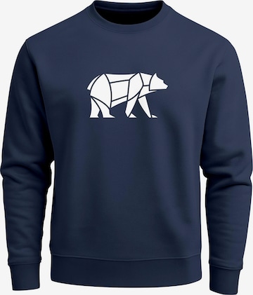 Neverless Sweatshirt 'Bär Lineart Polygon' in Blue: front