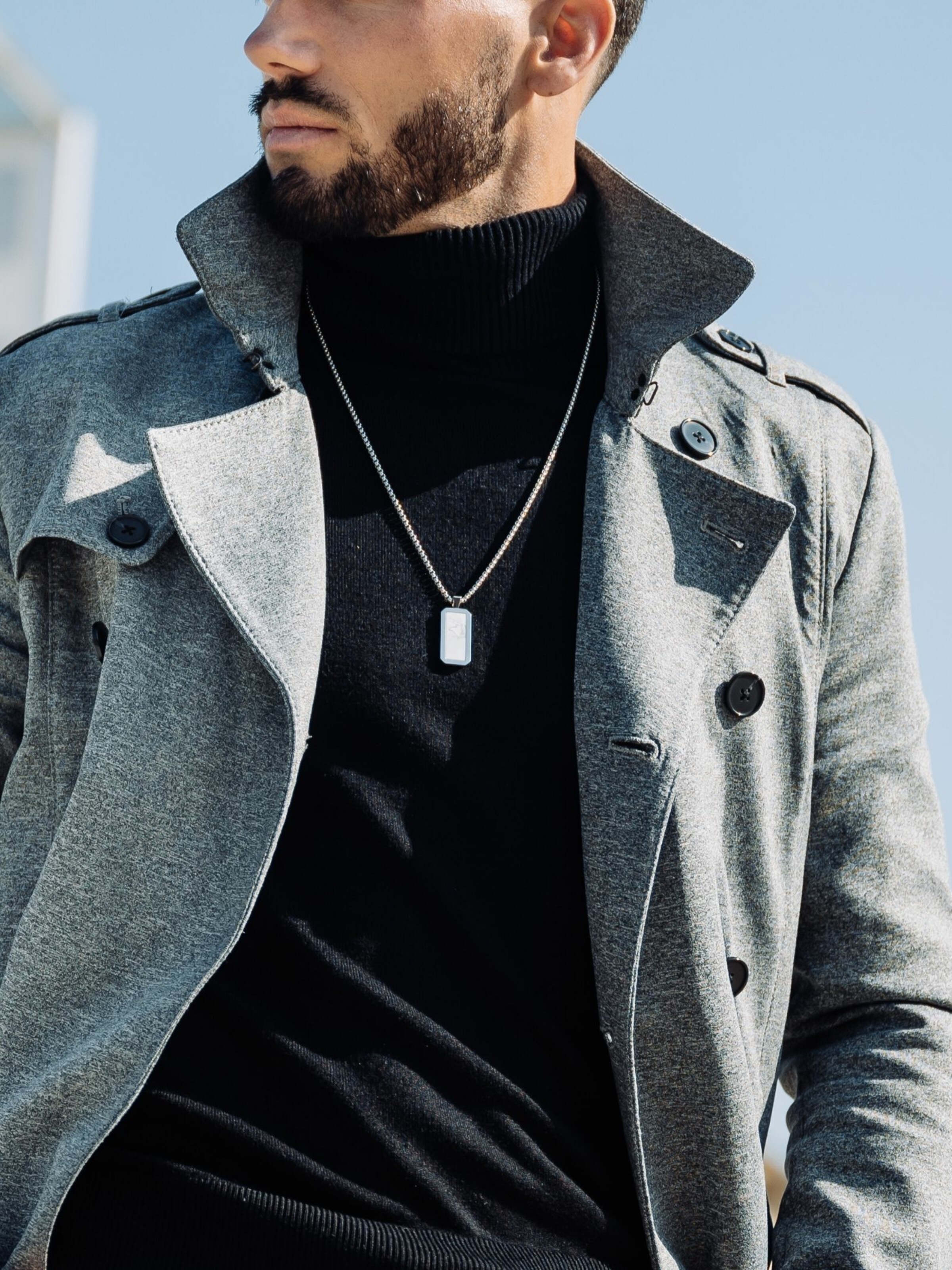 Chaîne 'Rectangle Pendant' GT Collection en blanc