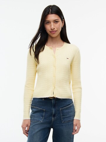 Tommy Jeans Pletena jopa | rumena barva: sprednja stran