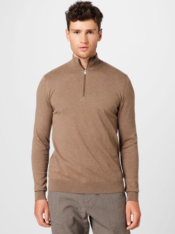 SELECTED HOMME Regular fit Sweater 'Berg' in Brown: front