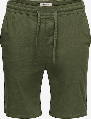 Only & Sons Слим Брюки-чинос 'ONSREID' в Зеленый: спереди