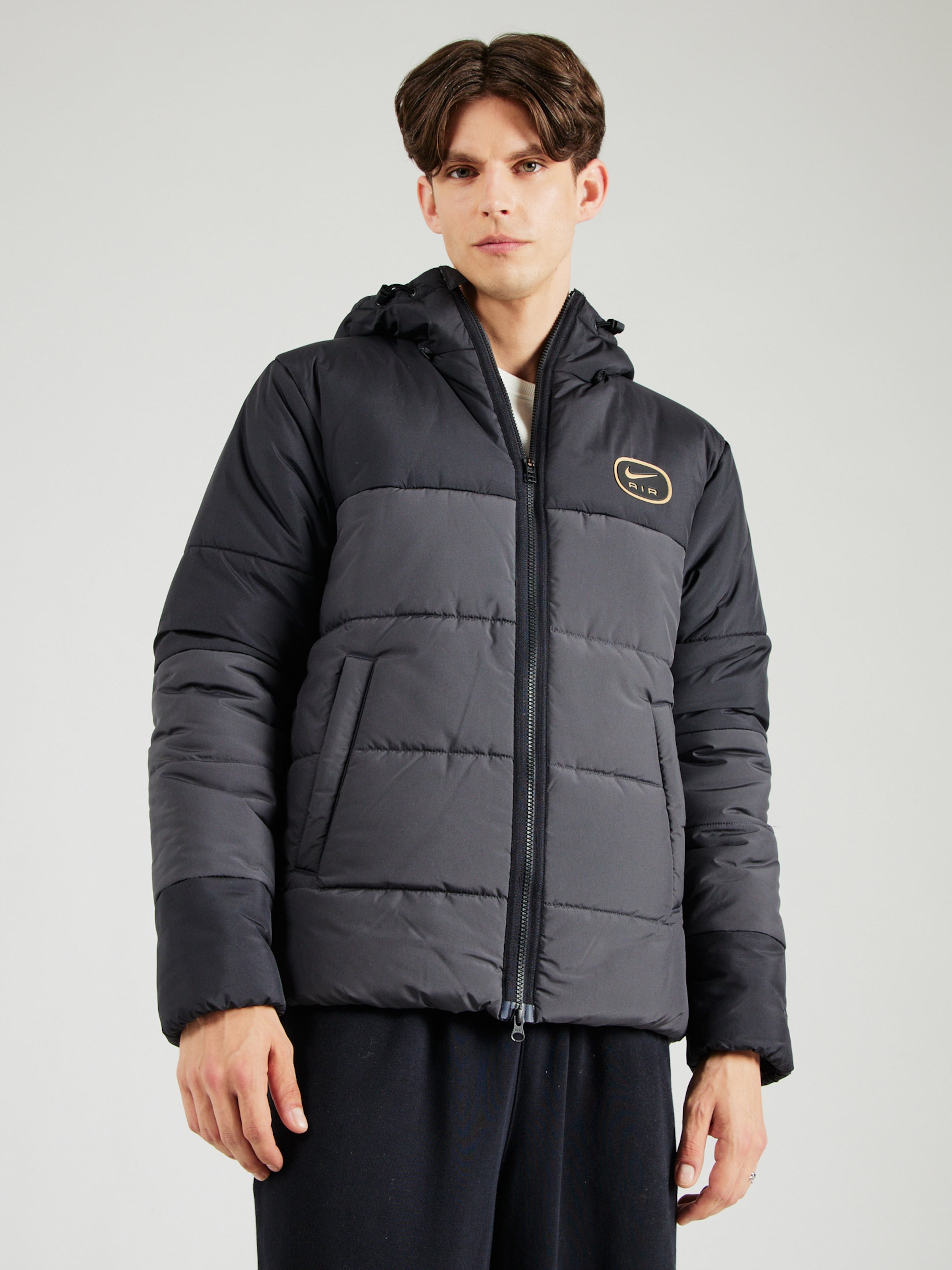 Nike grey puffer coat deals
