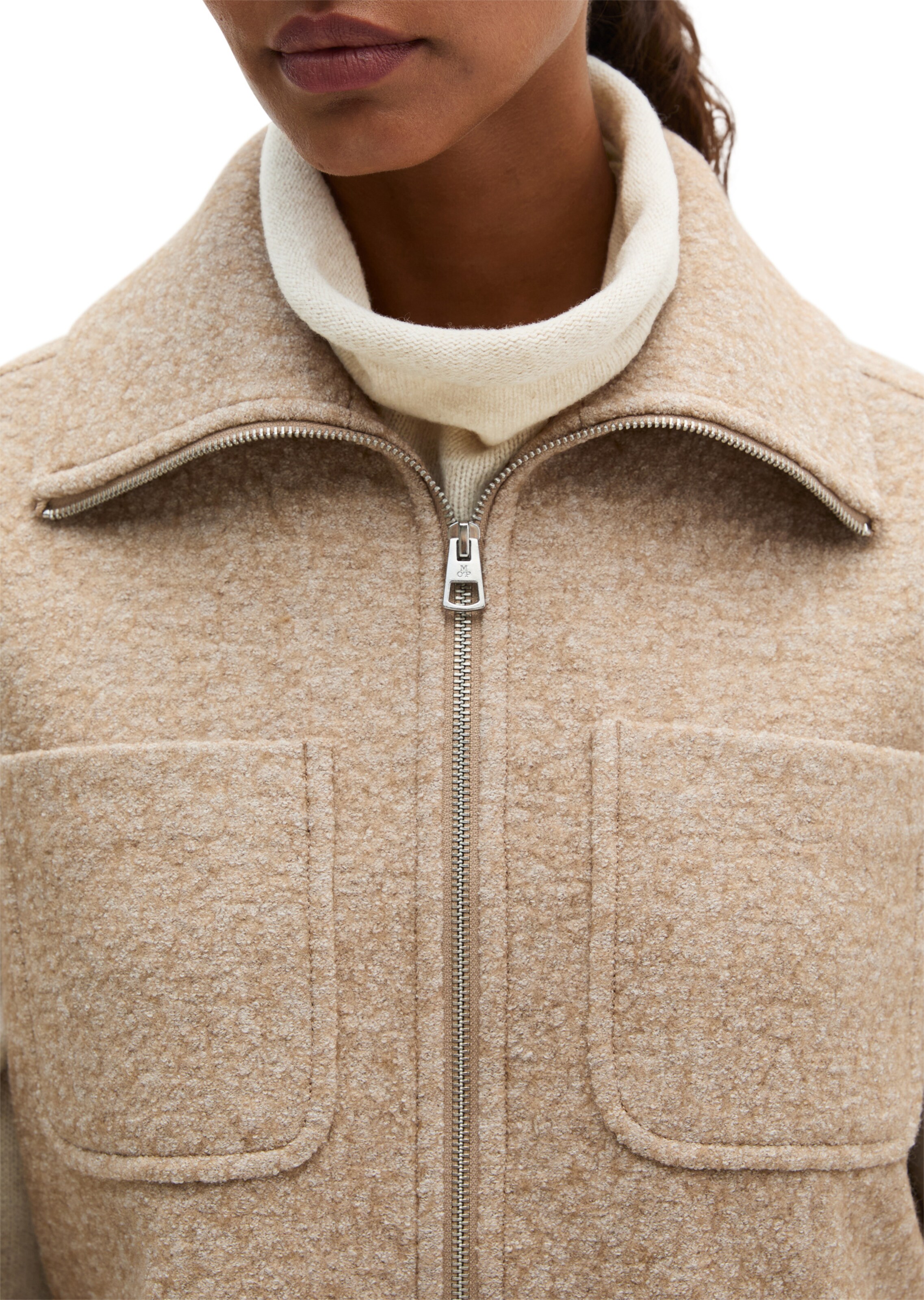 Gilet Marc O'Polo en beige : devant