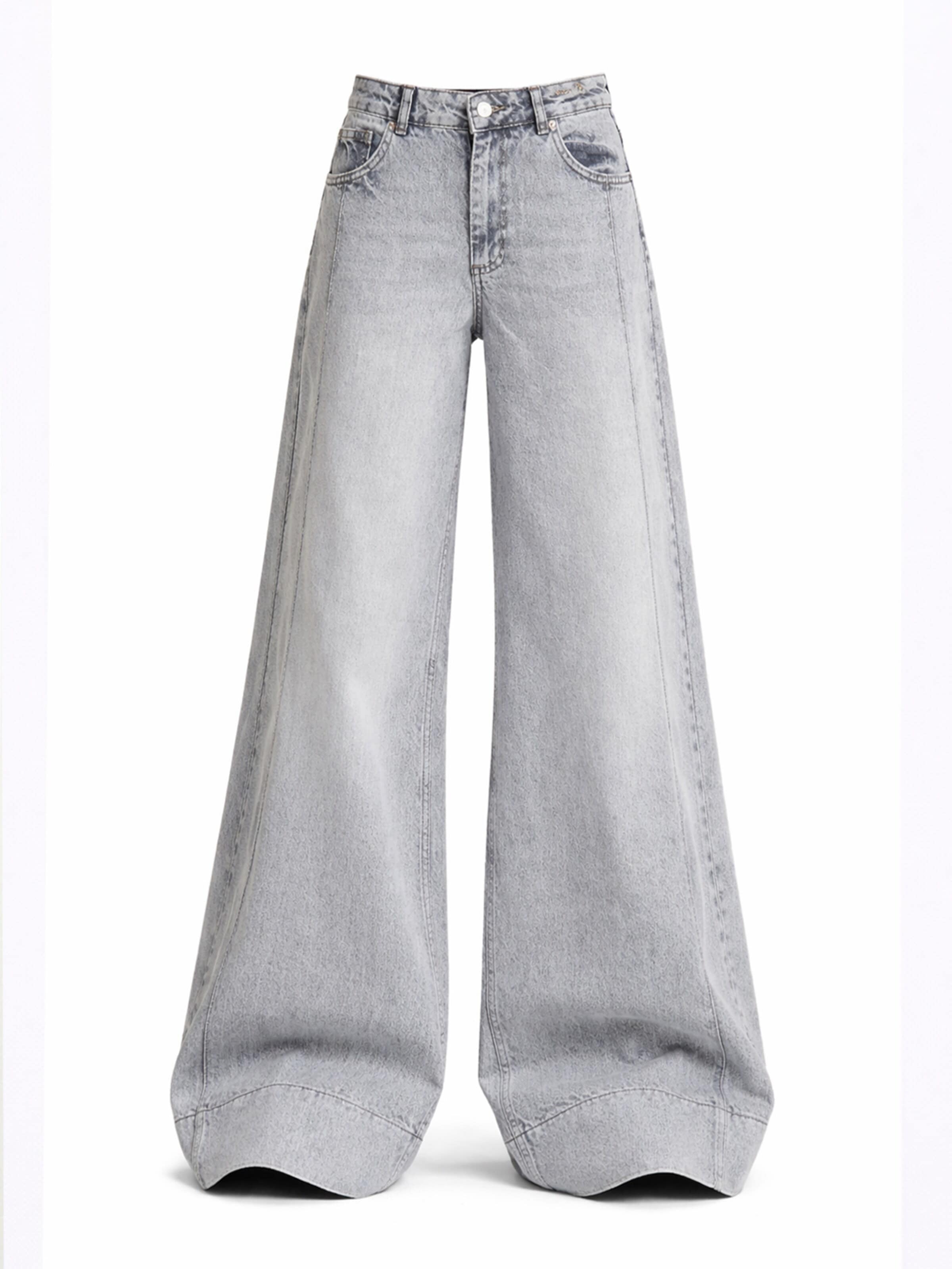 IT'S BASIC Wide leg Jeans 'Palazzo High Rise Jeans' in Grijs: voorkant