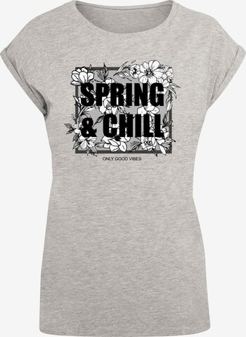 Merchcode T-Shirt 'Spring And Chill' in Grau: predná strana