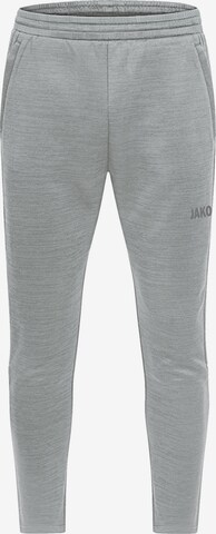 JAKO Tapered Workout Pants in Grey: front