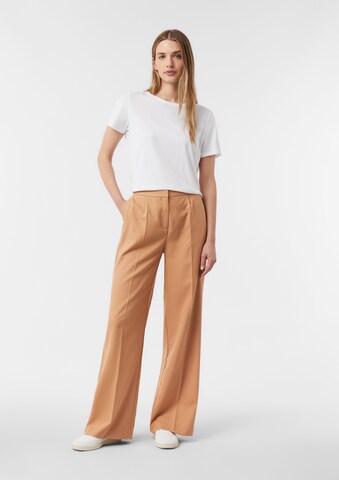 COMMA Wide Leg Bundfaltenhose in Braun: Vorderseite