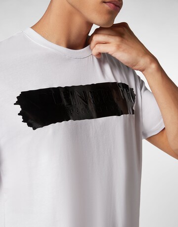 Plein Sport - Camiseta 'Silver Brush' en blanco